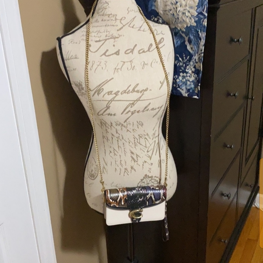 Coach tabby crossbody with snakeskin detail